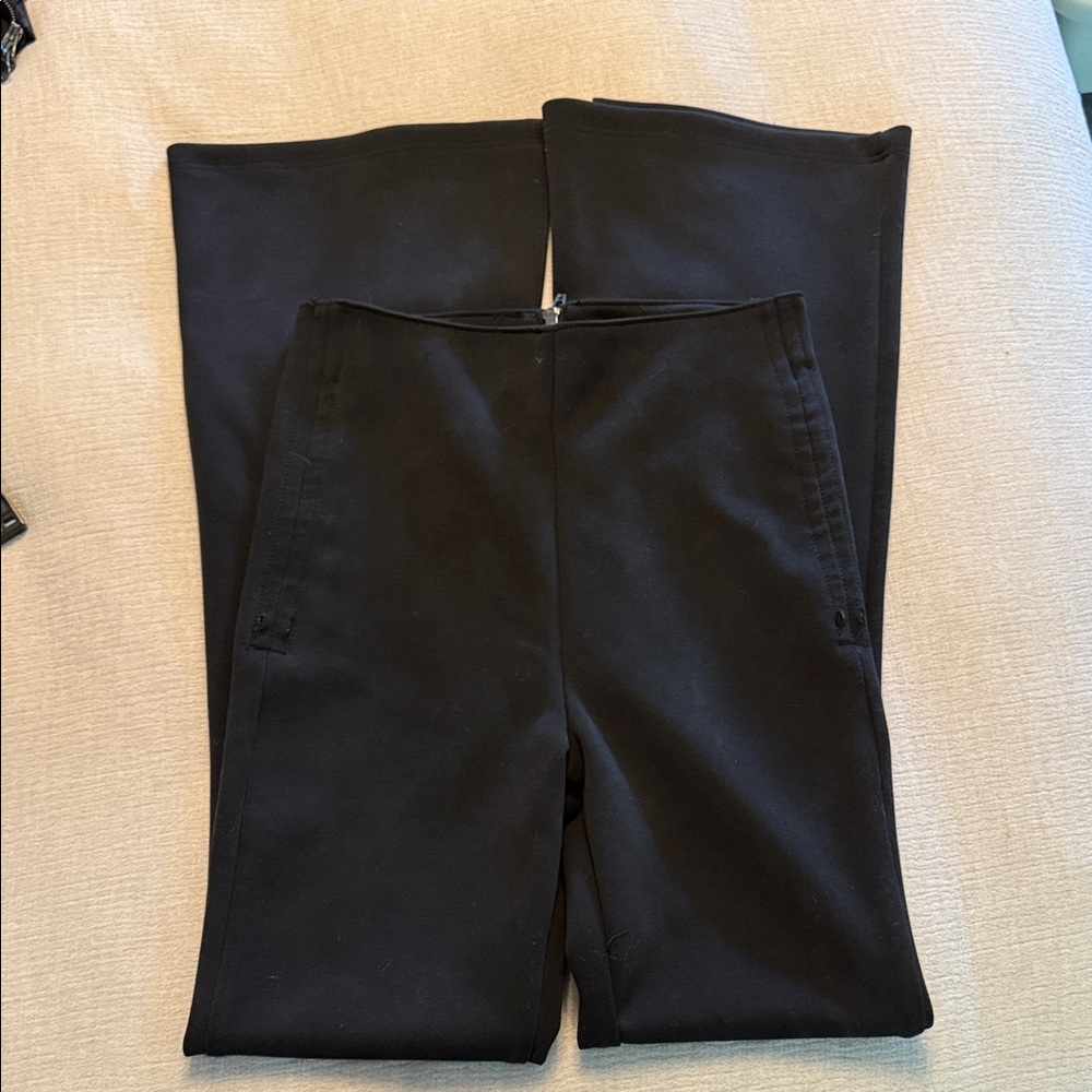 Blank NYC Black high waisted Boot Cut Pants with Slit